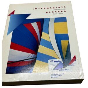 intermediate Algebra text book Sandra Clarkson paperback Houghton Mufflin READ